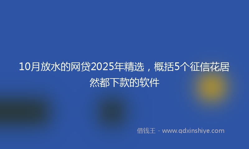 10月放水的网贷2025年精选，概括5个征信花居然都下款的软件