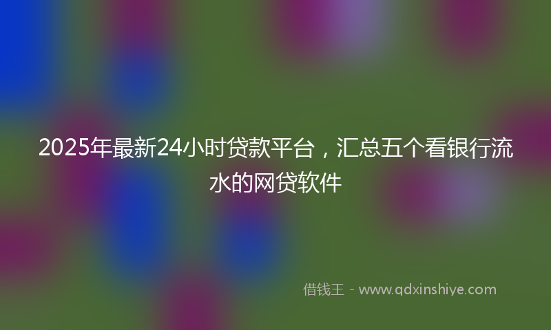 2025年最新24小时贷款平台，汇总五个看银行流水的网贷软件