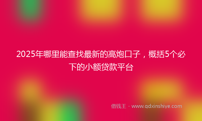 2025年哪里能查找最新的高炮口子，概括5个必下的小额贷款平台