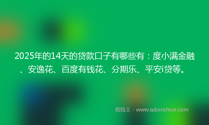 2025年的14天的贷款口子有哪些有：度小满金融、安逸花、百度有钱花、分期乐、平安i贷等。