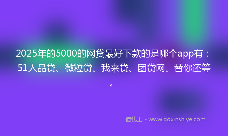 2025年的5000的网贷最好下款的是哪个app有：51人品贷、微粒贷、我来贷、团贷网、替你还等。