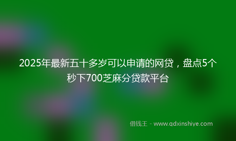 2025年最新五十多岁可以申请的网贷，盘点5个秒下700芝麻分贷款平台