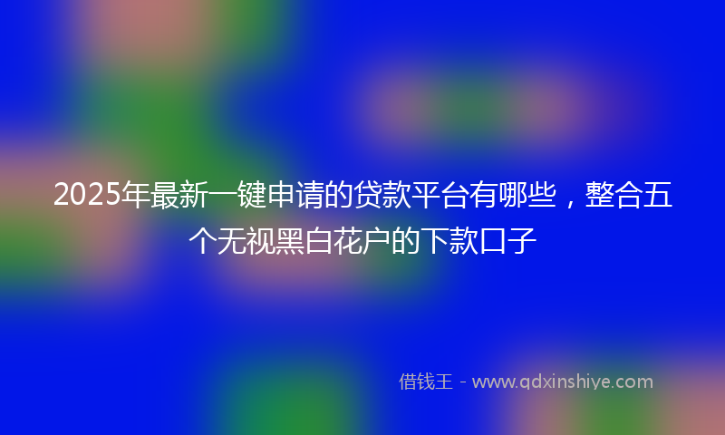 2025年最新一键申请的贷款平台有哪些，整合五个无视黑白花户的下款口子