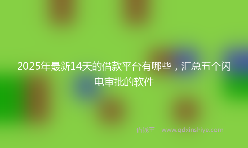 2025年最新14天的借款平台有哪些，汇总五个闪电审批的软件