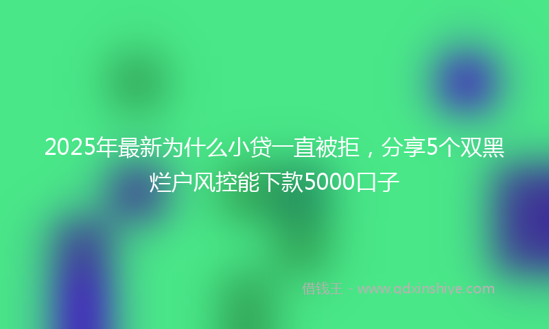 2025年最新为什么小贷一直被拒，分享5个双黑烂户风控能下款5000口子