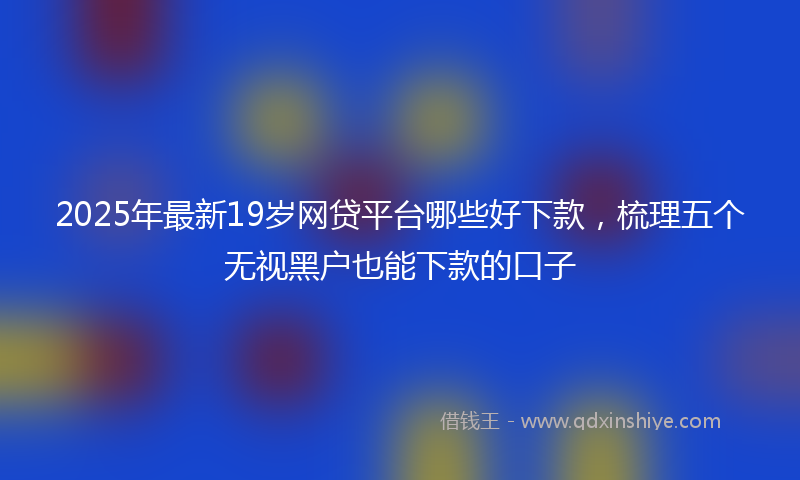2025年最新19岁网贷平台哪些好下款，梳理五个无视黑户也能下款的口子