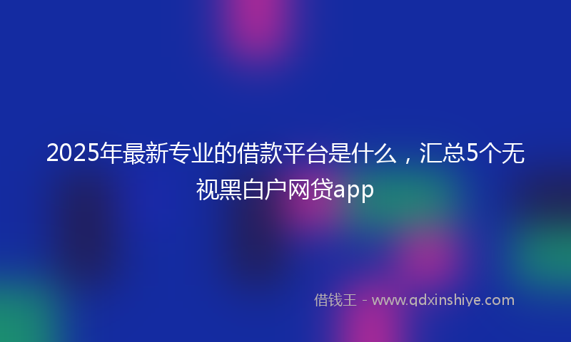 2025年最新专业的借款平台是什么，汇总5个无视黑白户网贷app