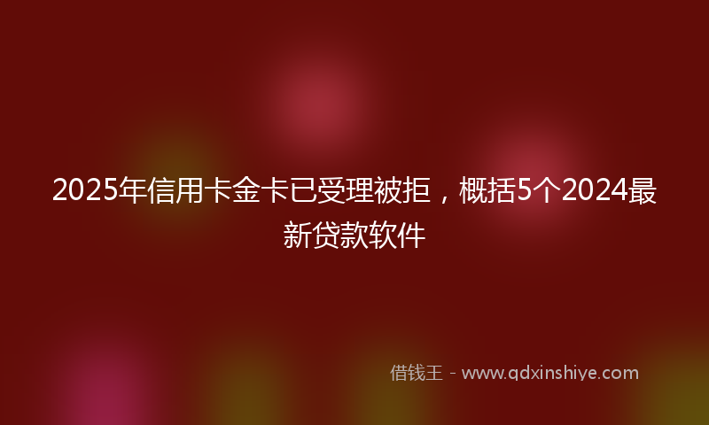 2025年信用卡金卡已受理被拒，概括5个2024最新贷款软件