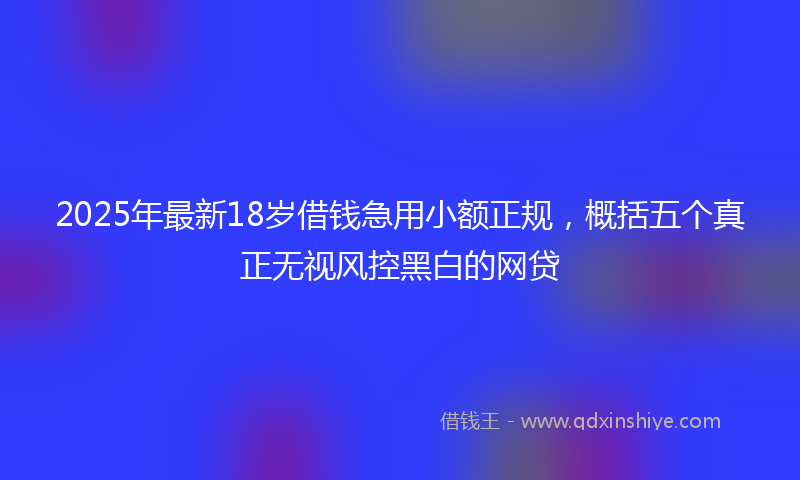 2025年最新18岁借钱急用小额正规，概括五个真正无视风控黑白的网贷
