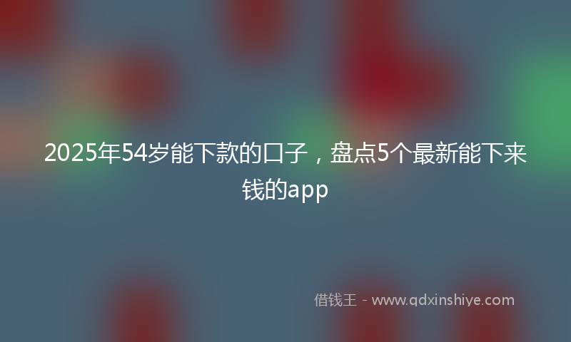 2025年54岁能下款的口子，盘点5个最新能下来钱的app