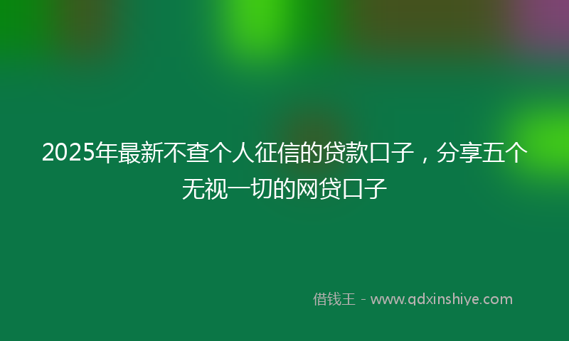 2025年最新不查个人征信的贷款口子，分享五个无视一切的网贷口子