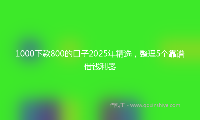 1000下款800的口子2025年精选，整理5个靠谱借钱利器