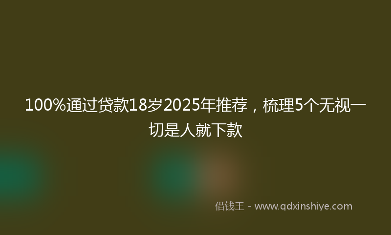 100%通过贷款18岁2025年推荐，梳理5个无视一切是人就下款