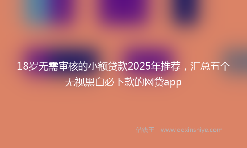 18岁无需审核的小额贷款2025年推荐，汇总五个无视黑白必下款的网贷app
