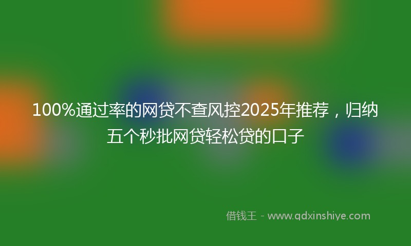 100%通过率的网贷不查风控2025年推荐，归纳五个秒批网贷轻松贷的口子