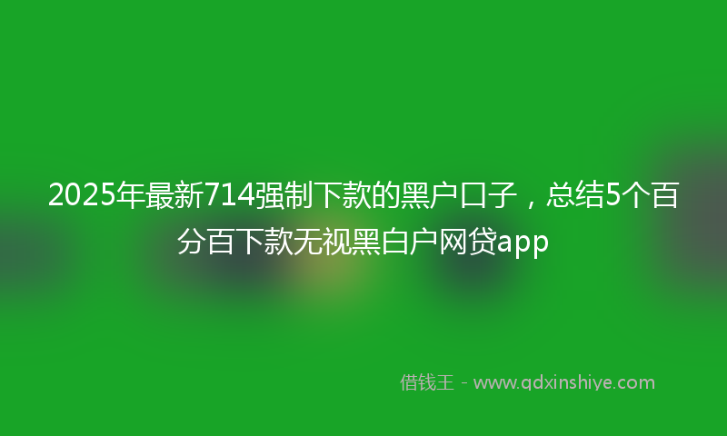 2025年最新714强制下款的黑户口子，总结5个百分百下款无视黑白户网贷app