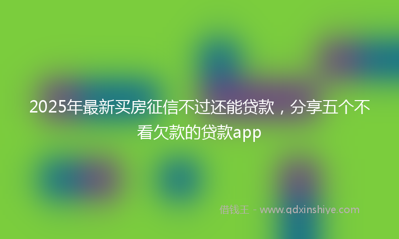 2025年最新买房征信不过还能贷款，分享五个不看欠款的贷款app