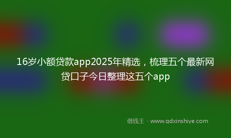 16岁小额贷款app2025年精选，梳理五个最新网贷口子今日整理这五个app