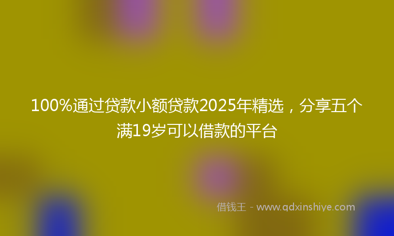 100%通过贷款小额贷款2025年精选，分享五个满19岁可以借款的平台