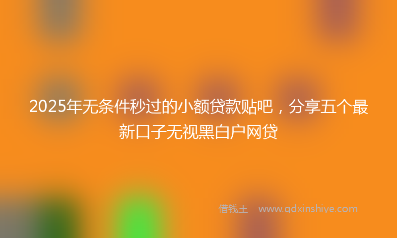 2025年无条件秒过的小额贷款贴吧，分享五个最新口子无视黑白户网贷