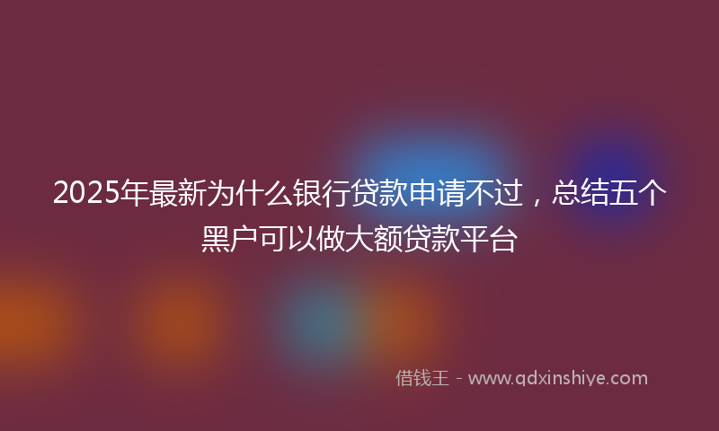 2025年最新为什么银行贷款申请不过，总结五个黑户可以做大额贷款平台