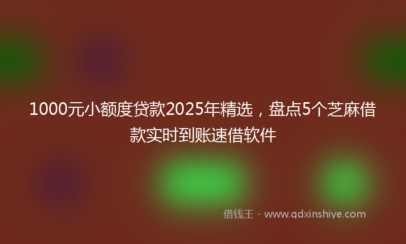 1000元小额度贷款2025年精选，盘点5个芝麻借款实时到账速借软件