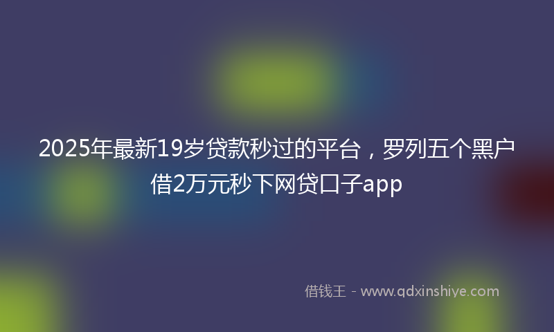 2025年最新19岁贷款秒过的平台，罗列五个黑户借2万元秒下网贷口子app