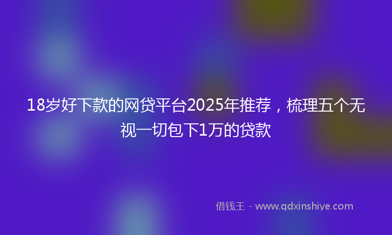 18岁好下款的网贷平台2025年推荐，梳理五个无视一切包下1万的贷款