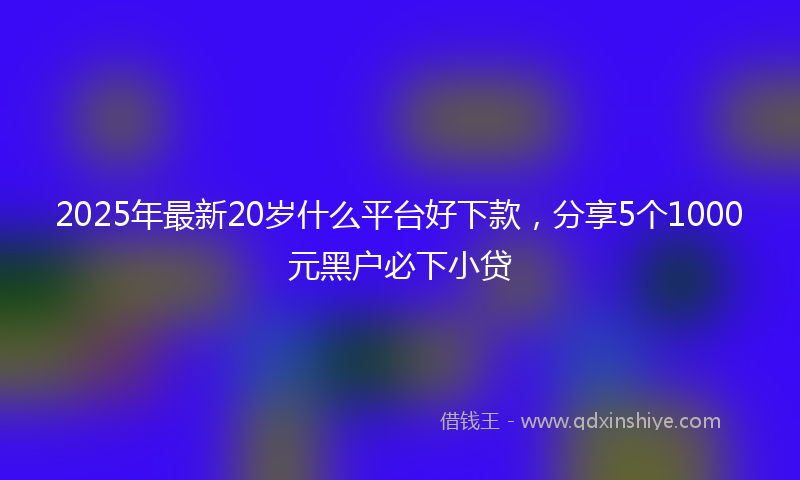 2025年最新20岁什么平台好下款，分享5个1000元黑户必下小贷