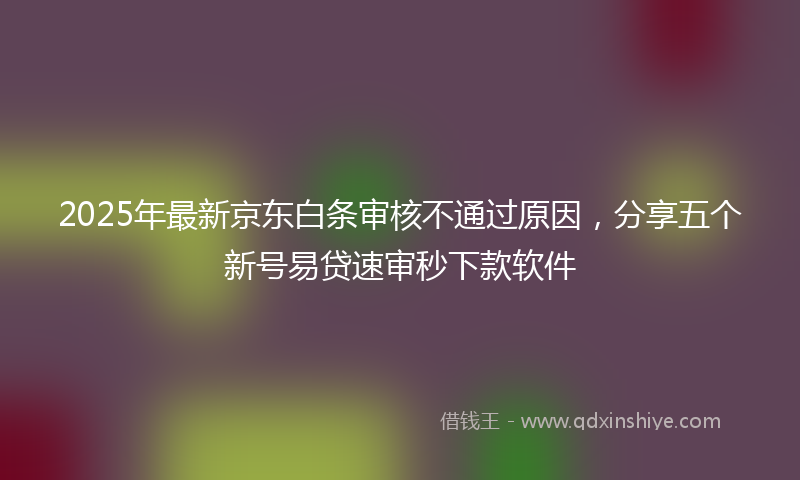 2025年最新京东白条审核不通过原因，分享五个新号易贷速审秒下款软件