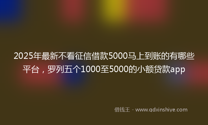 2025年最新不看征信借款5000马上到账的有哪些平台，罗列五个1000至5000的小额贷款app