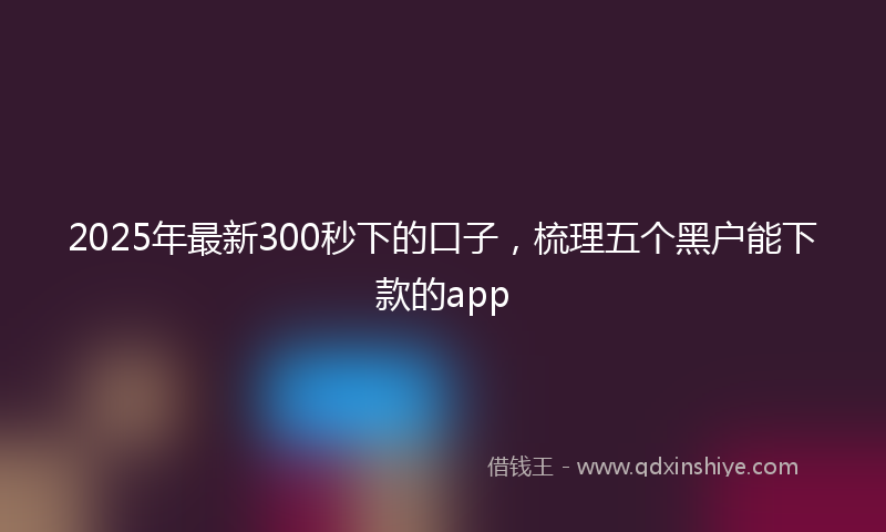 2025年最新300秒下的口子，梳理五个黑户能下款的app