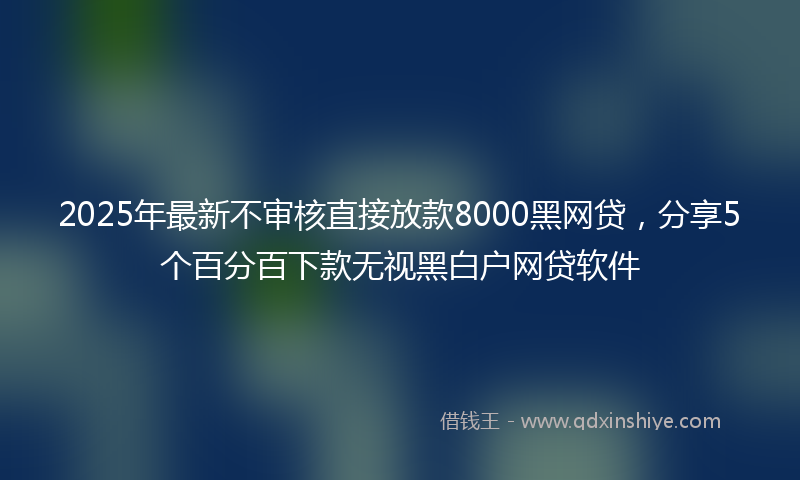 2025年最新不审核直接放款8000黑网贷，分享5个百分百下款无视黑白户网贷软件