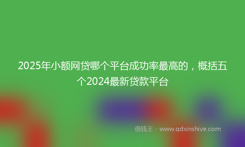 2025年小额网贷哪个平台成功率最高的，概括五个2024最新贷款平台