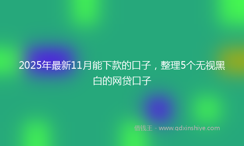 2025年最新11月能下款的口子，整理5个无视黑白的网贷口子