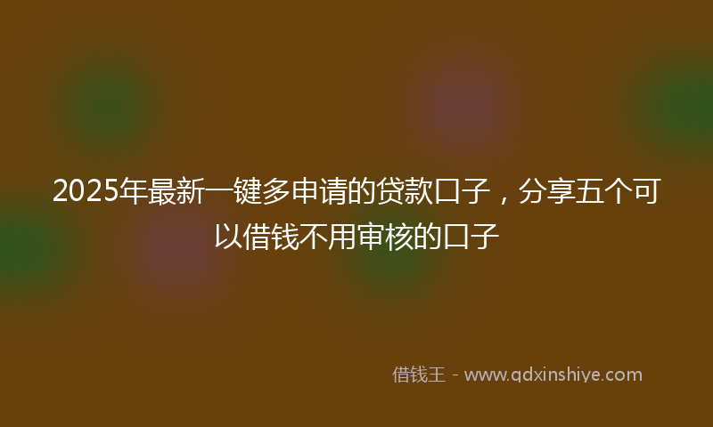 2025年最新一键多申请的贷款口子，分享五个可以借钱不用审核的口子