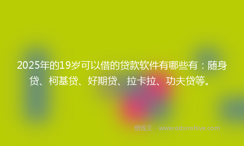 2025年的19岁可以借的贷款软件有哪些有：随身贷、柯基贷、好期贷、拉卡拉、功夫贷等。