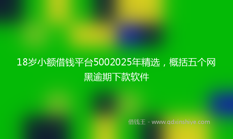 18岁小额借钱平台5002025年精选，概括五个网黑逾期下款软件