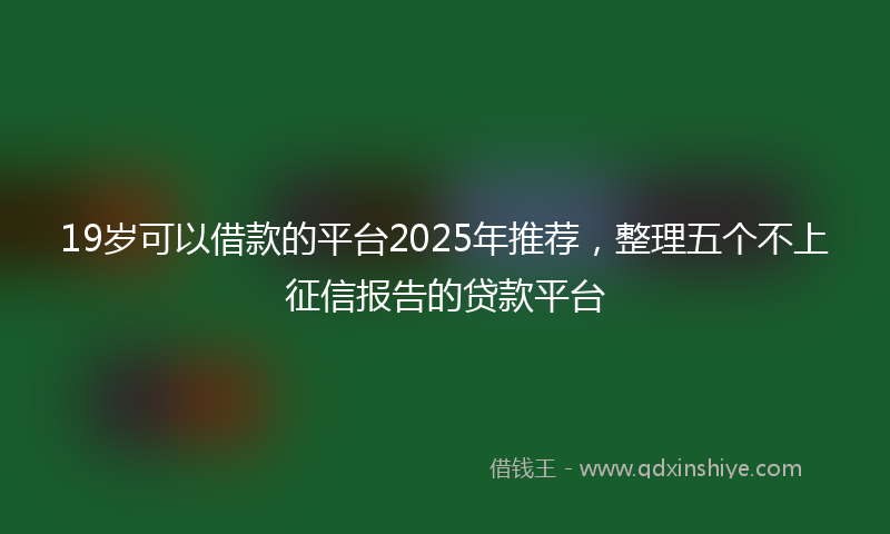 19岁可以借款的平台2025年推荐，整理五个不上征信报告的贷款平台