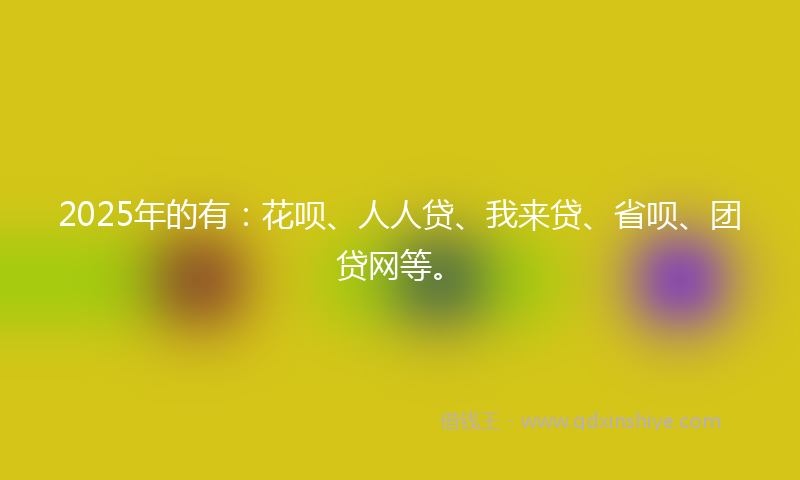 2025年的有：花呗、人人贷、我来贷、省呗、团贷网等。