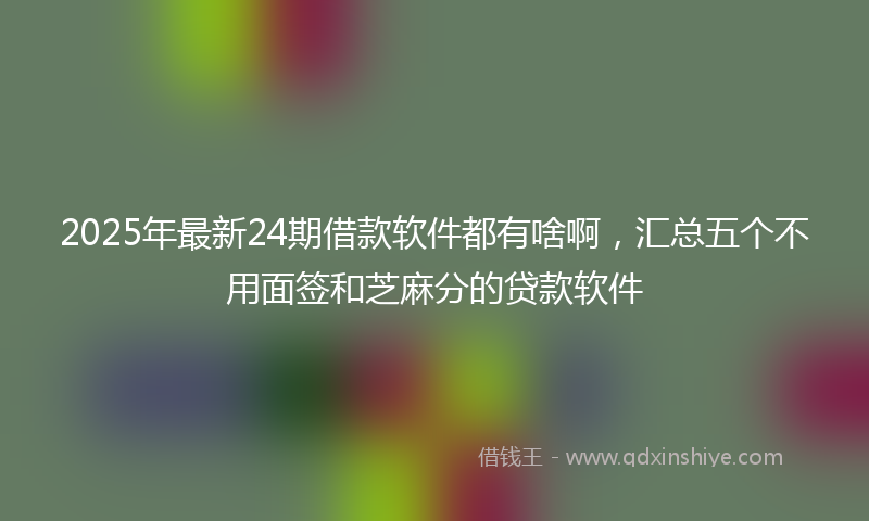 2025年最新24期借款软件都有啥啊，汇总五个不用面签和芝麻分的贷款软件