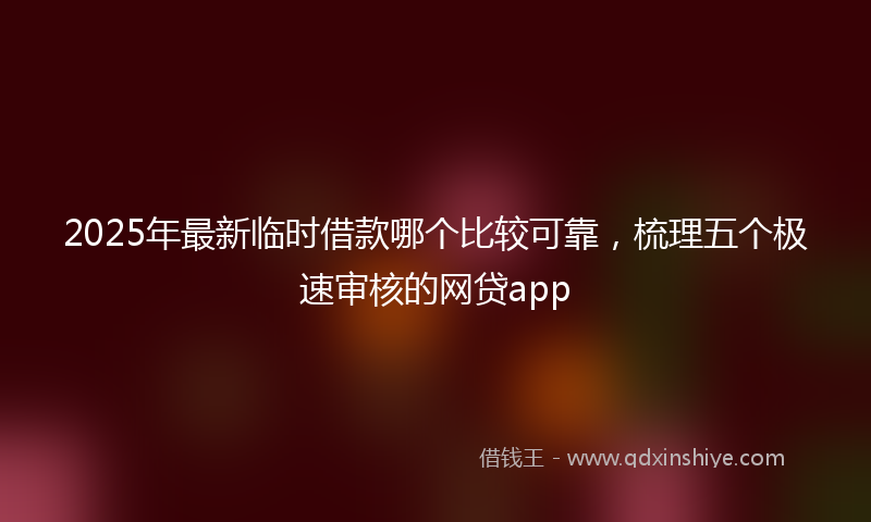 2025年最新临时借款哪个比较可靠，梳理五个极速审核的网贷app