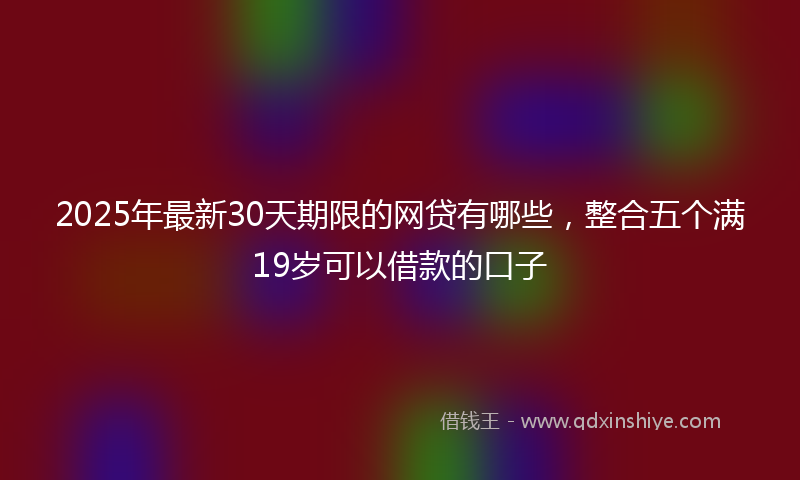 2025年最新30天期限的网贷有哪些，整合五个满19岁可以借款的口子