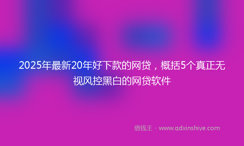 2025年最新20年好下款的网贷，概括5个真正无视风控黑白的网贷软件