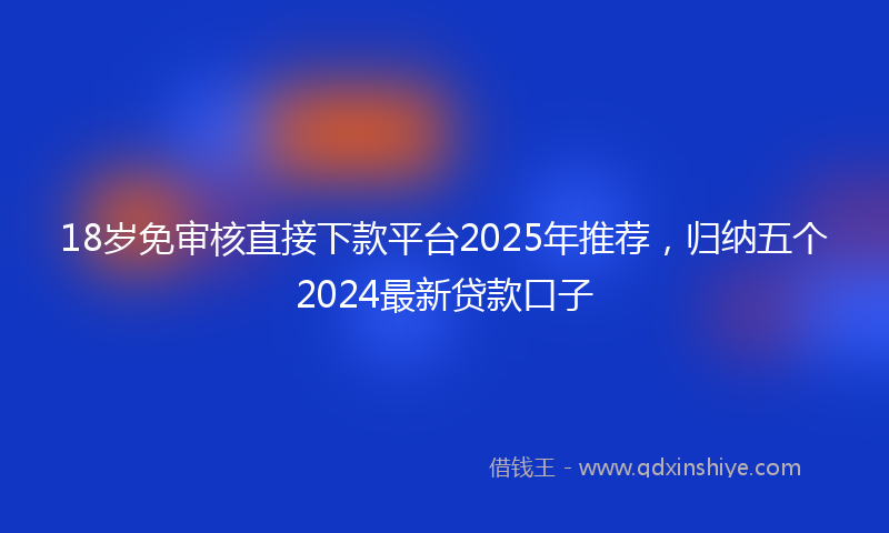18岁免审核直接下款平台2025年推荐，归纳五个2024最新贷款口子