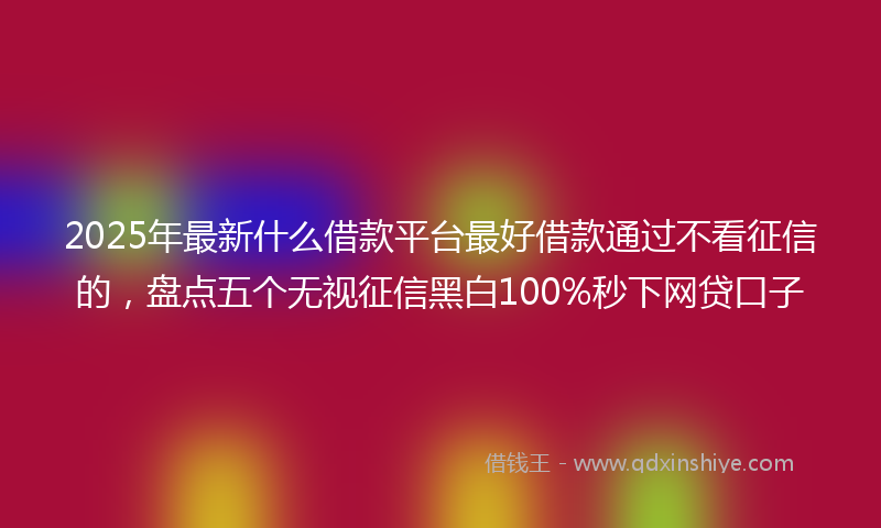 2025年最新什么借款平台最好借款通过不看征信的，盘点五个无视征信黑白100%秒下网贷口子