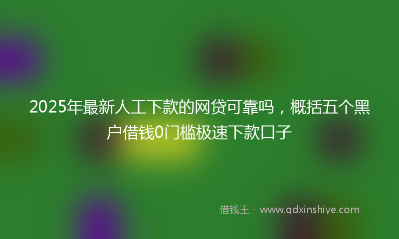 2025年最新人工下款的网贷可靠吗，概括五个黑户借钱0门槛极速下款口子