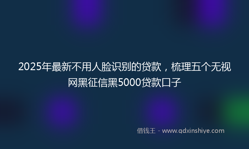 2025年最新不用人脸识别的贷款，梳理五个无视网黑征信黑5000贷款口子