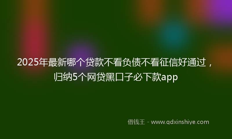 2025年最新哪个贷款不看负债不看征信好通过，归纳5个网贷黑口子必下款app