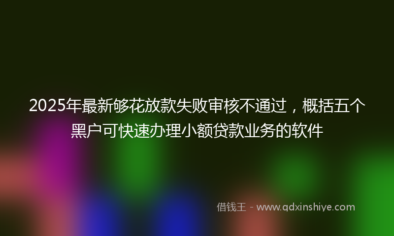 2025年最新够花放款失败审核不通过，概括五个黑户可快速办理小额贷款业务的软件